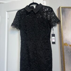 Karl Lagerfeld Black Lace Long Sleeve Dress